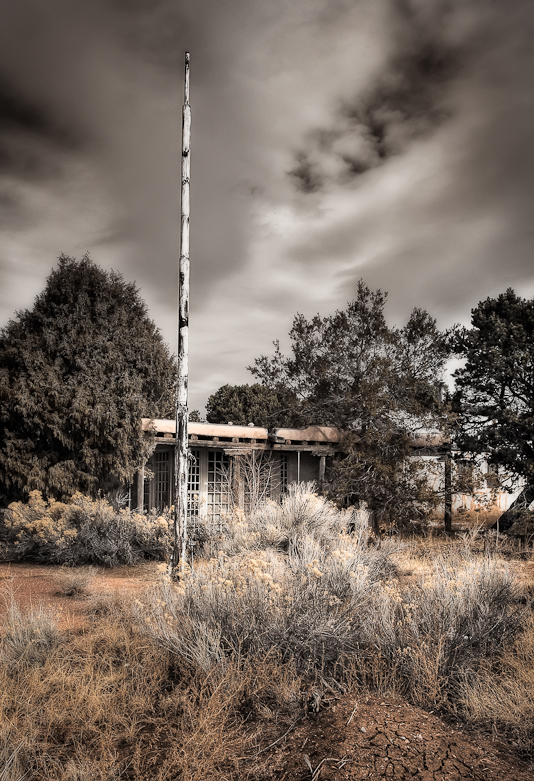 Flag Pole, Old Rest Stop, Santa Fe, NM