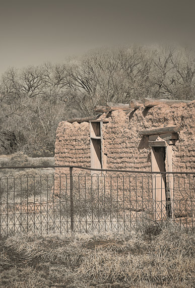 Old Adobe with Fence, Galsiteo, NM